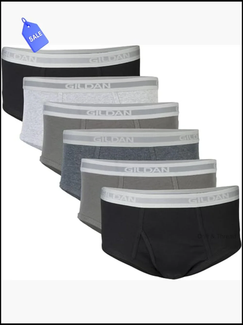 Men's Cotton Briefs 6-Pack Non-Binding Plush Waistband Underwear